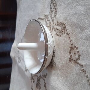 Lenox Ceramic Ring Holder with Silver Trim